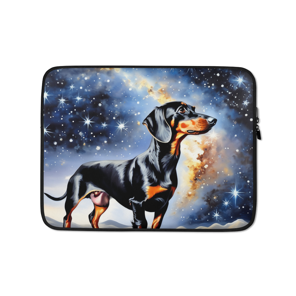 PugMug Custom Black Dachshund Laptop Sleeve
