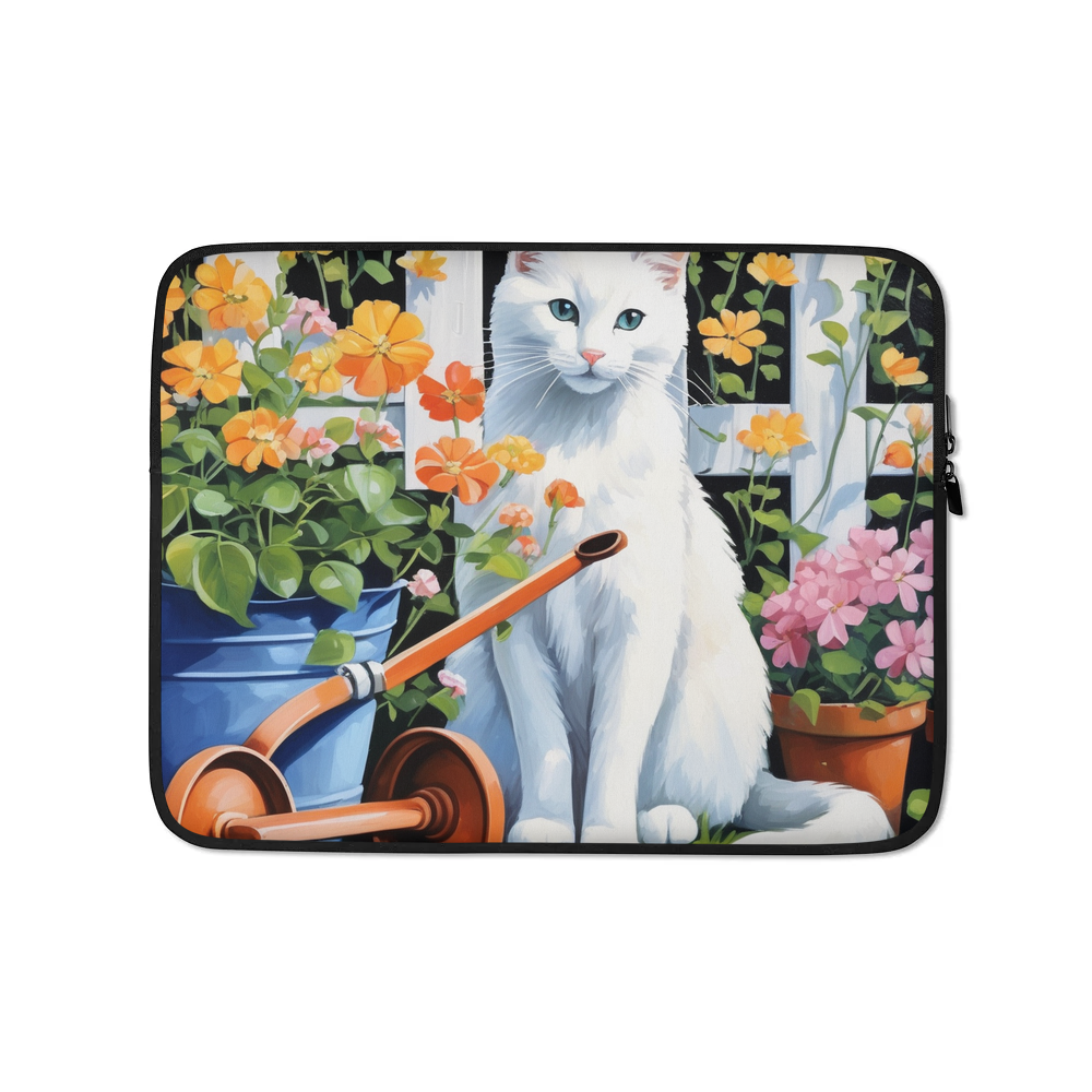 PugMug Custom White Companion Cat Laptop Sleeve