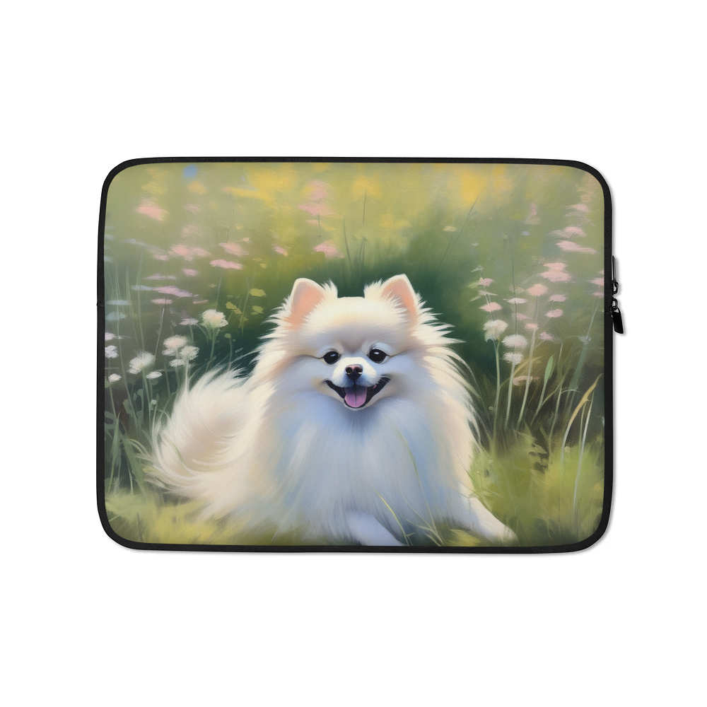 PugMug Custom White Pomeranian Laptop Sleeve