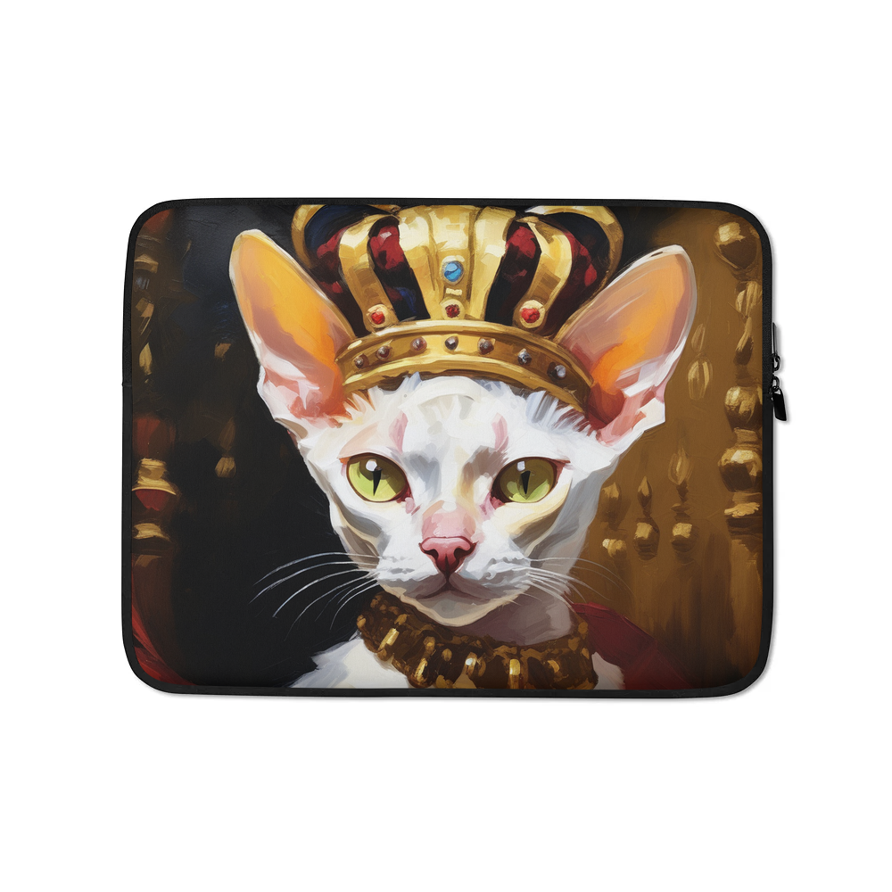 PugMug Custom White Devon Rex Cat Laptop Sleeve