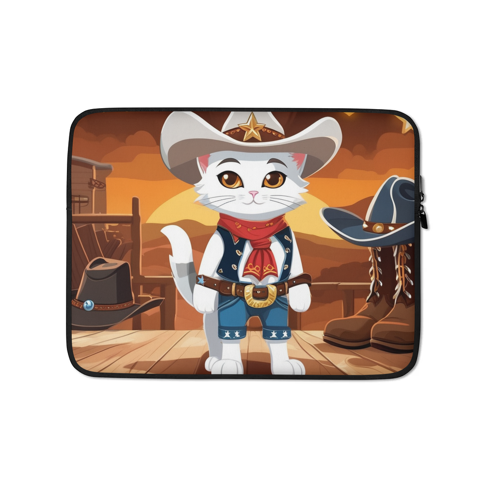 PugMug Custom White Companion Cat Laptop Sleeve