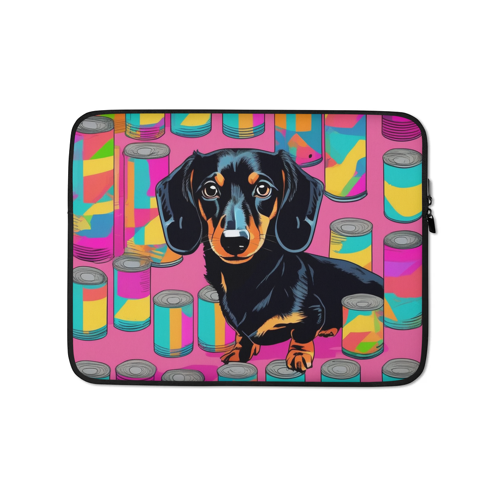 PugMug Custom Black Dachshund Laptop Sleeve