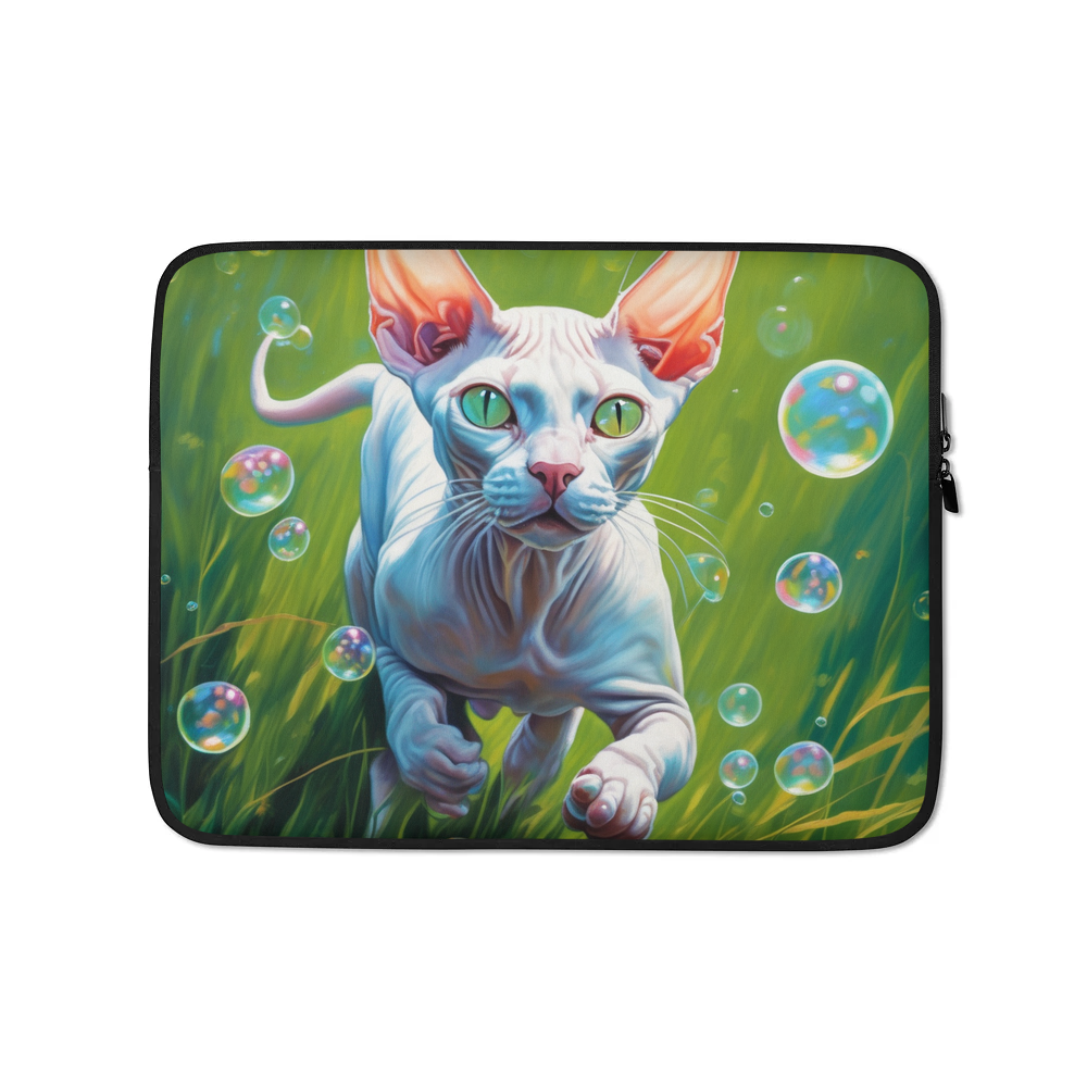 PugMug Custom White Sphynx Cat Laptop Sleeve