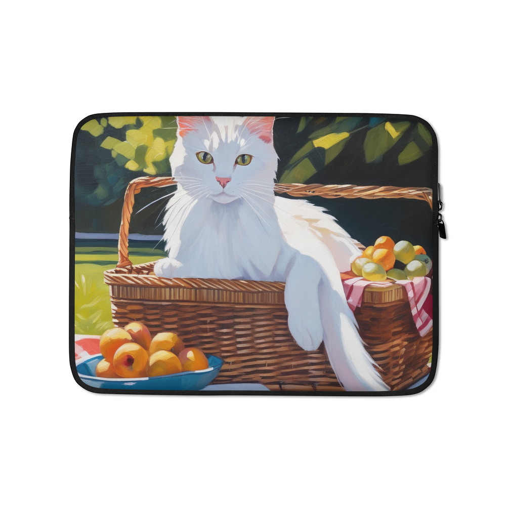 PugMug Custom White Companion Cat Laptop Sleeve