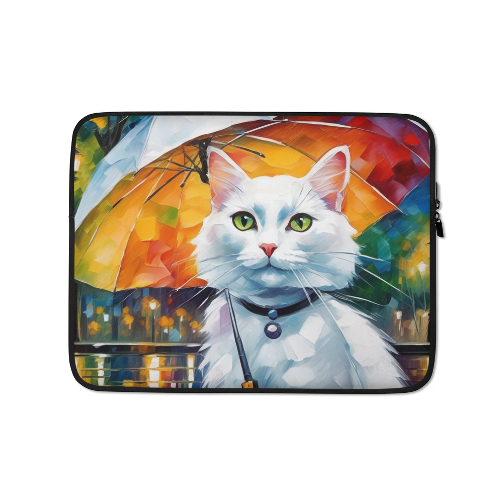 PugMug Custom White Companion Cat Laptop Sleeve