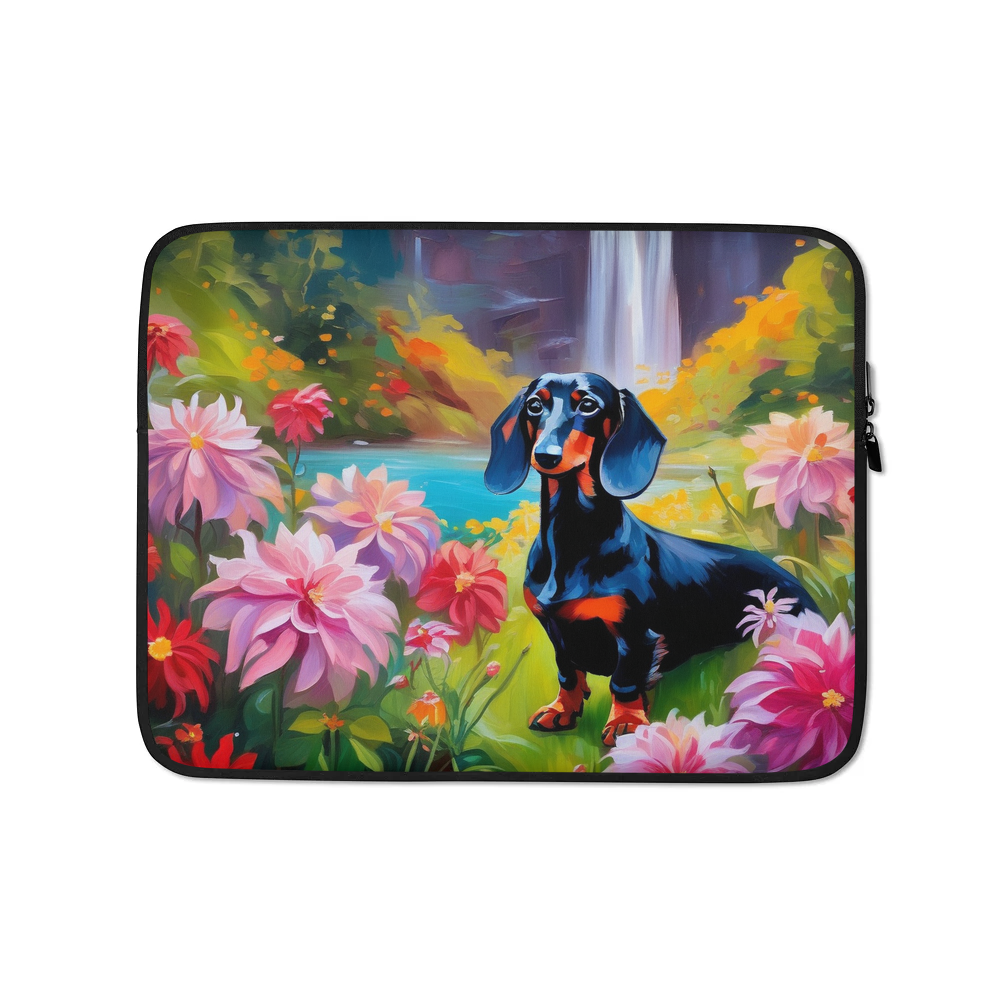 PugMug Custom Black Dachshund Laptop Sleeve
