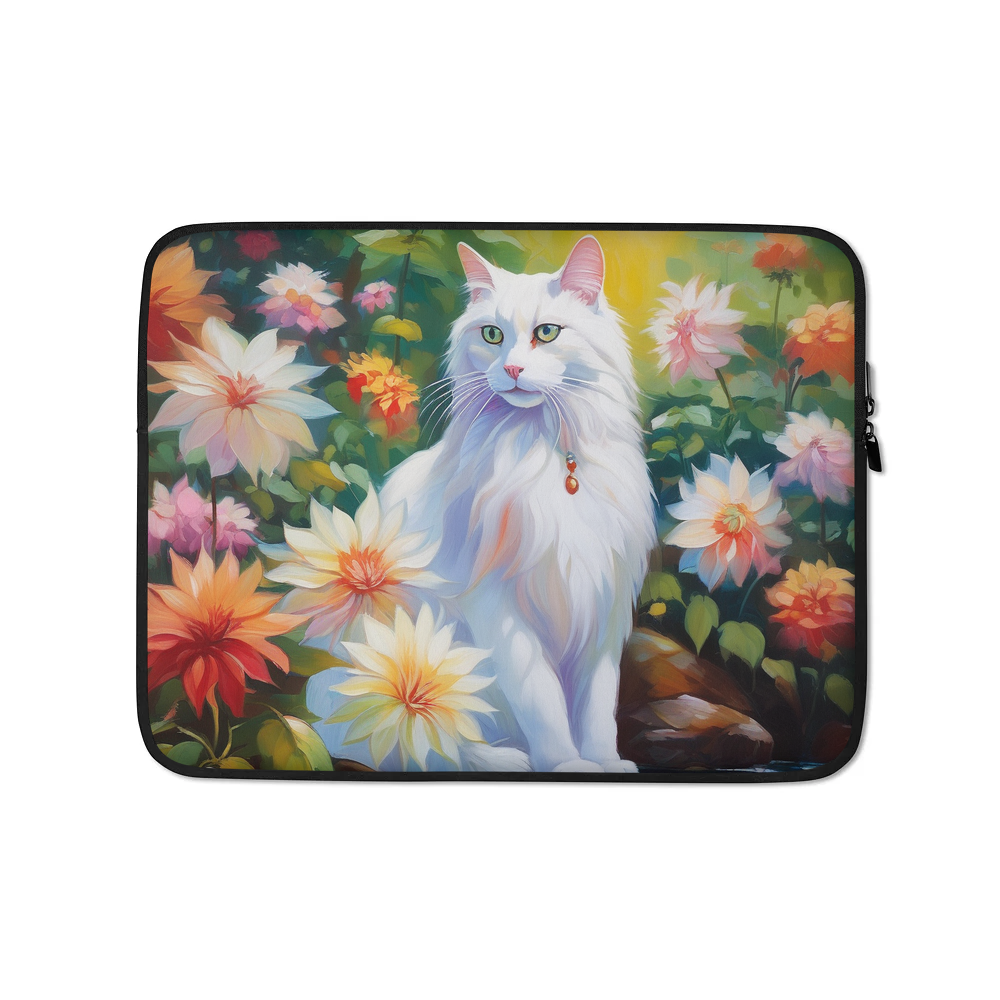PugMug Custom White Companion Cat Laptop Sleeve