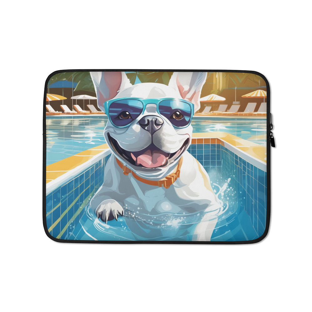 PugMug Custom White French Bulldog Laptop Sleeve