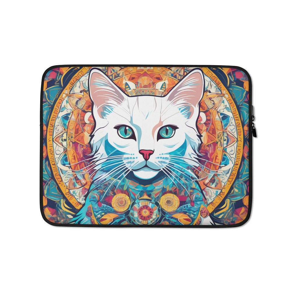 PugMug Custom White Companion Cat Laptop Sleeve