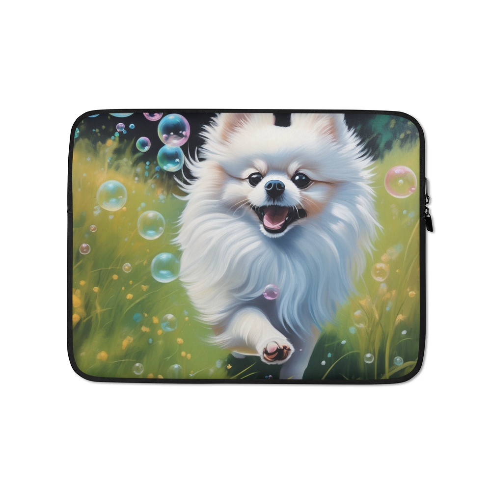 PugMug Custom White Pomeranian Laptop Sleeve