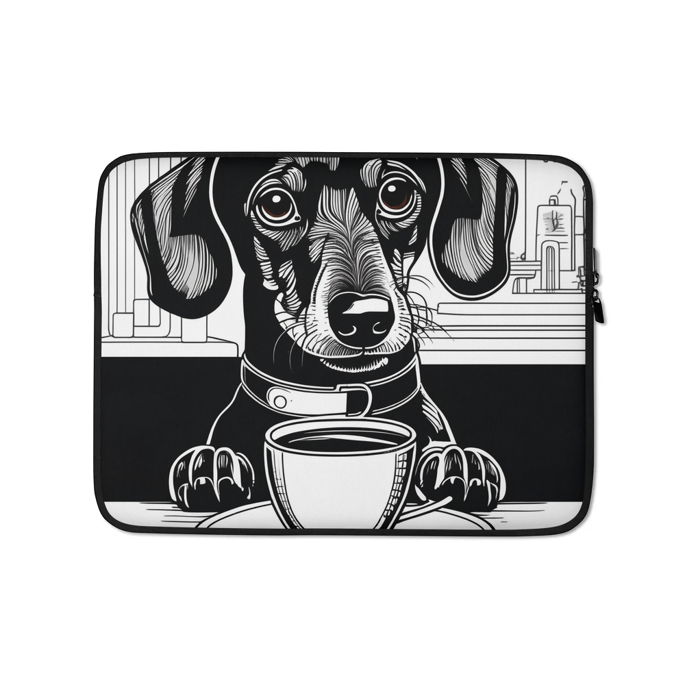 PugMug Custom Black Dachshund Laptop Sleeve