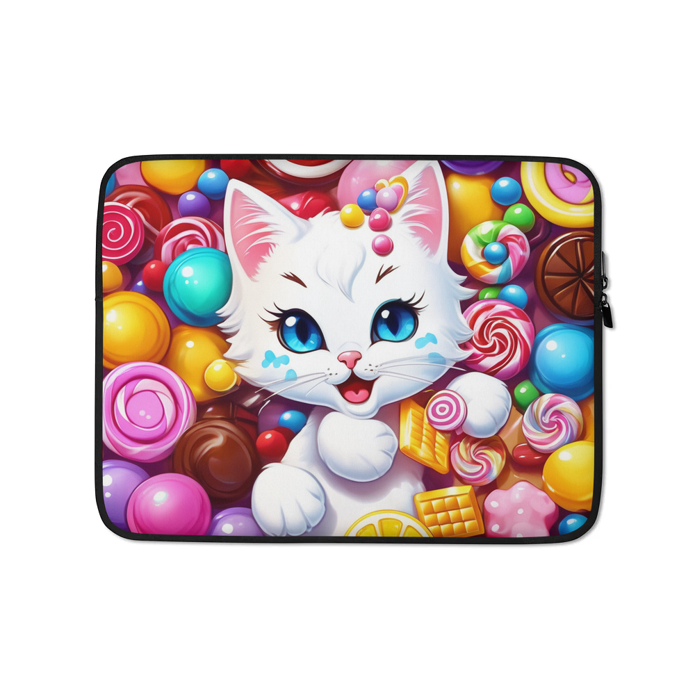 PugMug Custom White Companion Cat Laptop Sleeve