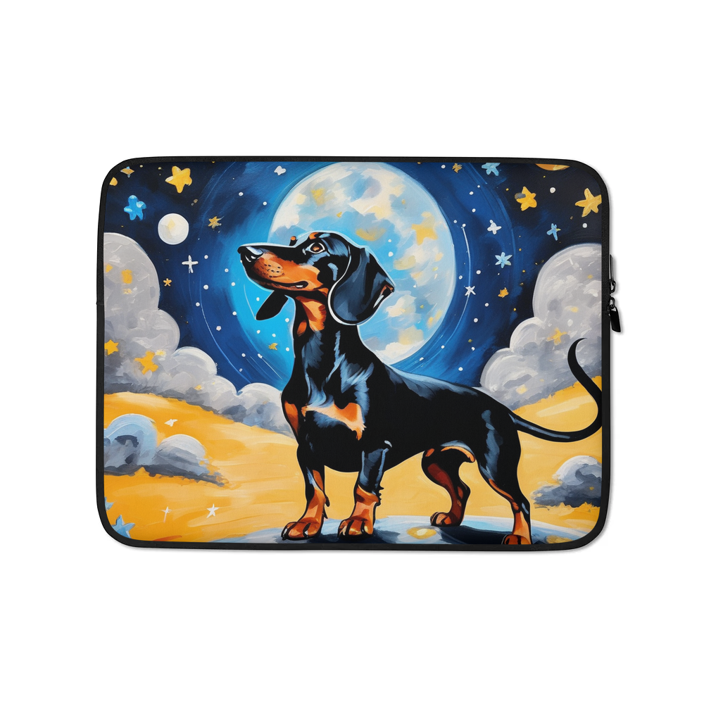 PugMug Custom Black Dachshund Laptop Sleeve