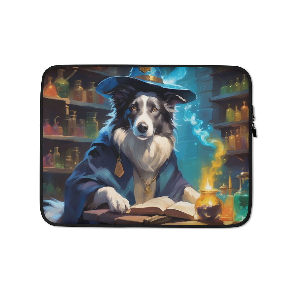 PugMug Custom Blue Merle Border Collie Laptop Sleeve