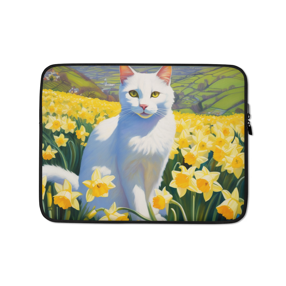 PugMug Custom White Companion Cat Laptop Sleeve