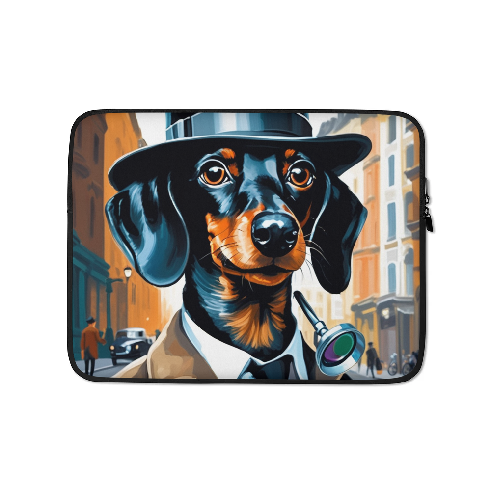 PugMug Custom Black Dachshund Laptop Sleeve