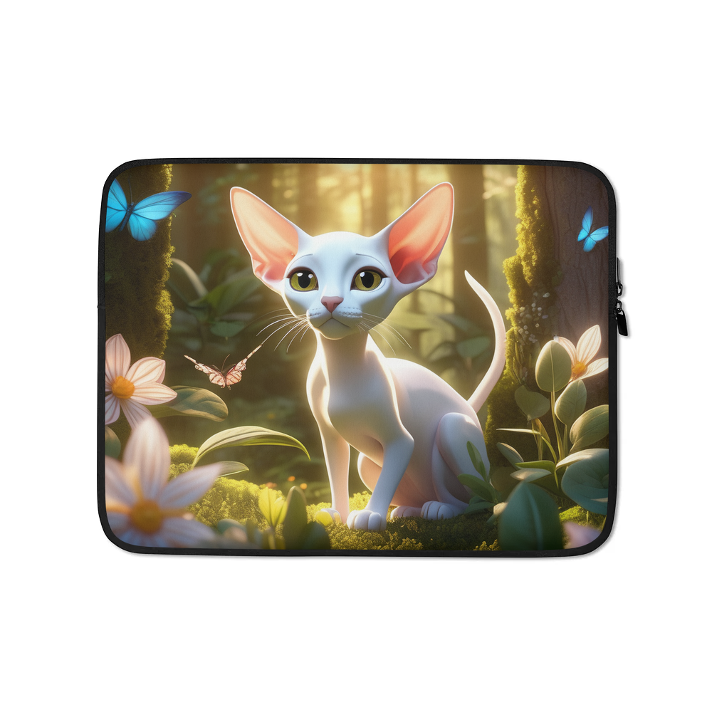 PugMug Custom White Sphynx Cat Laptop Sleeve