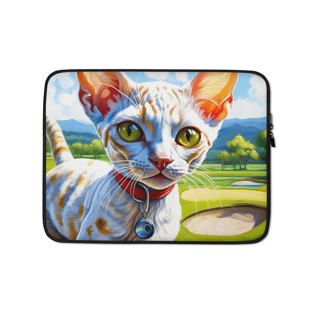 PugMug Custom Tabby Devon Rex Cat Laptop Sleeve