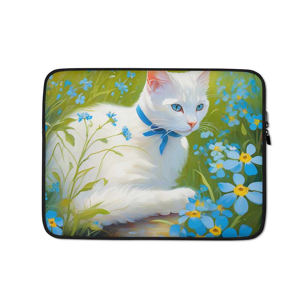 PugMug Custom White Companion Cat Laptop Sleeve