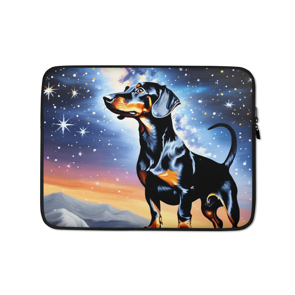 PugMug Custom Black Dachshund Laptop Sleeve
