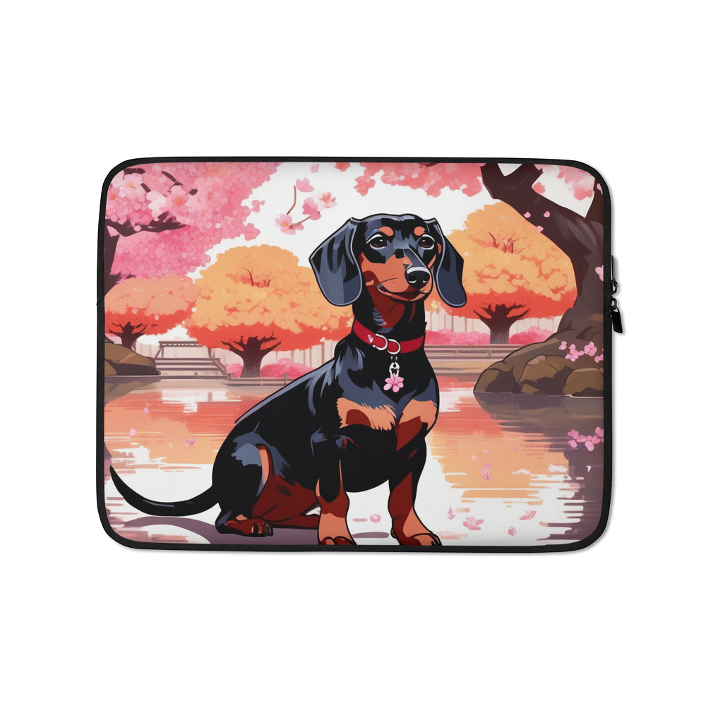 PugMug Custom Black Dachshund Laptop Sleeve