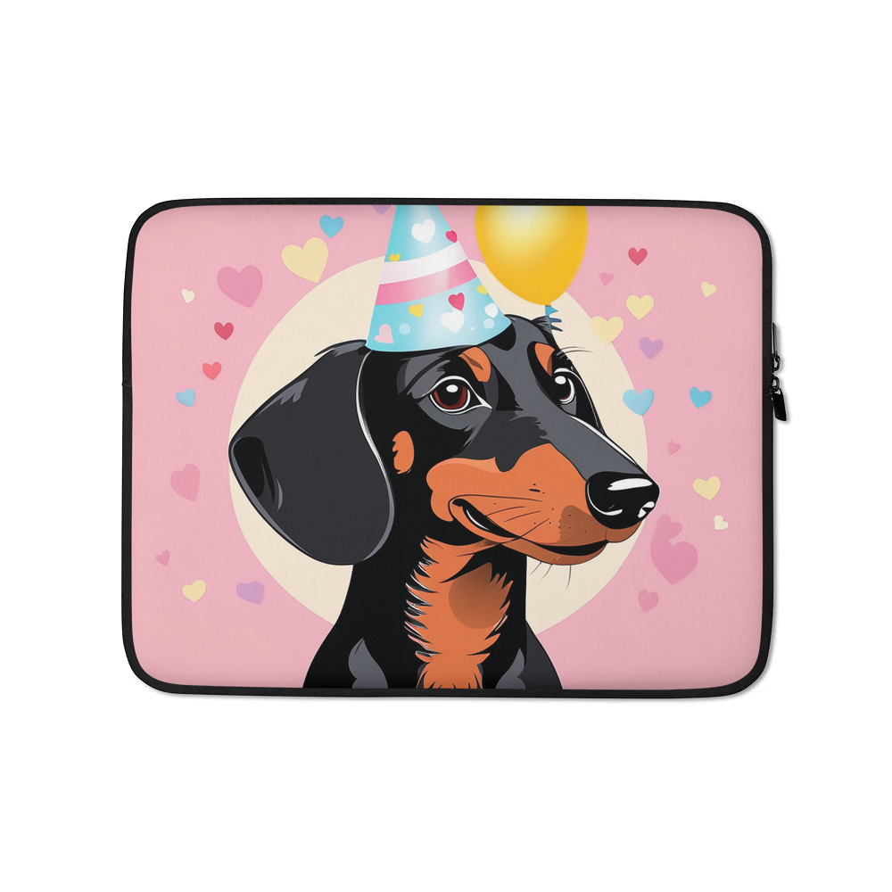 PugMug Custom Black Dachshund Laptop Sleeve
