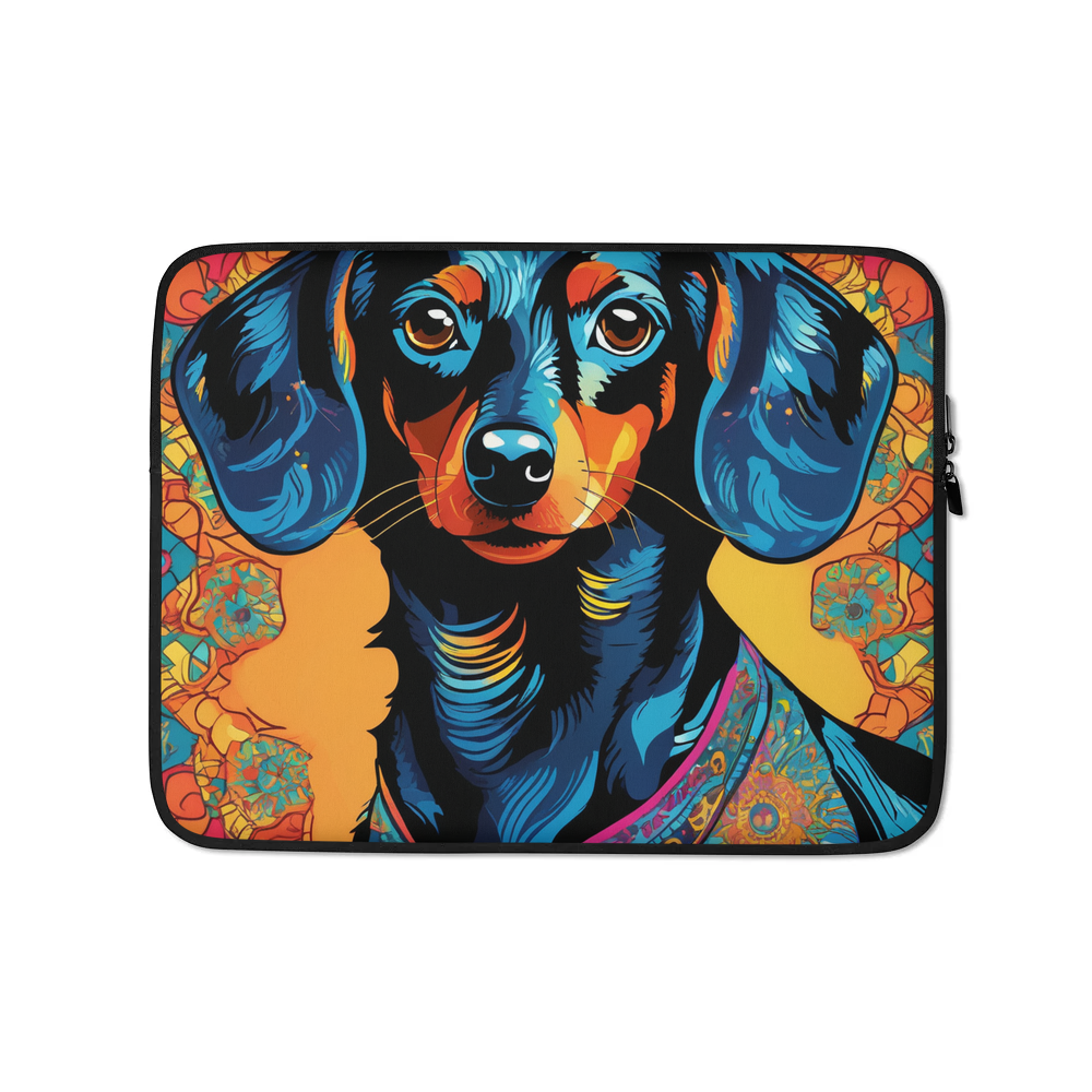 PugMug Custom Black Dachshund Laptop Sleeve