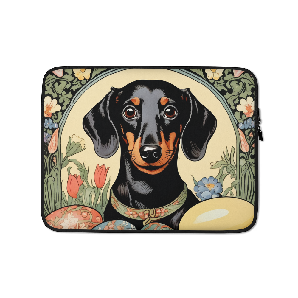 PugMug Custom Black Dachshund Laptop Sleeve