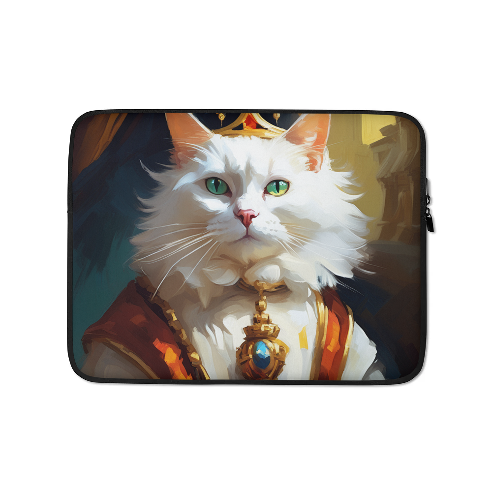 PugMug Custom White Companion Cat Laptop Sleeve
