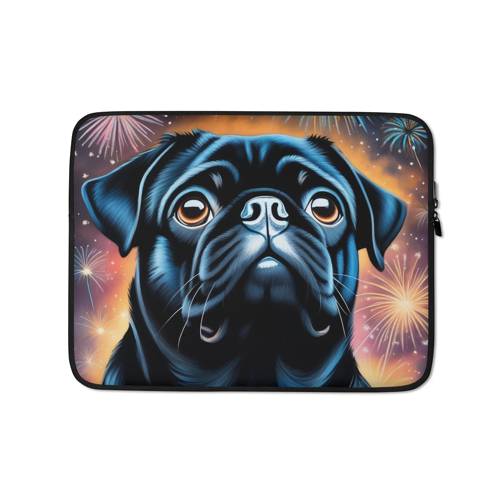 PugMug Custom Black Pug Laptop Sleeve