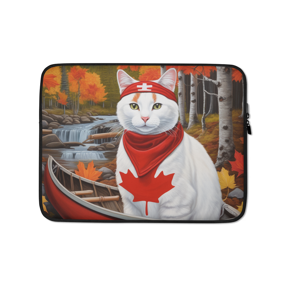 PugMug Custom White Companion Cat Laptop Sleeve