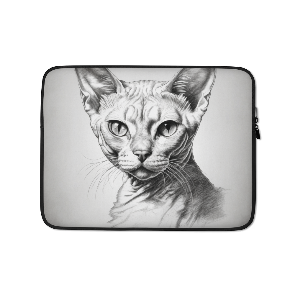 PugMug Custom White Devon Rex Cat Laptop Sleeve
