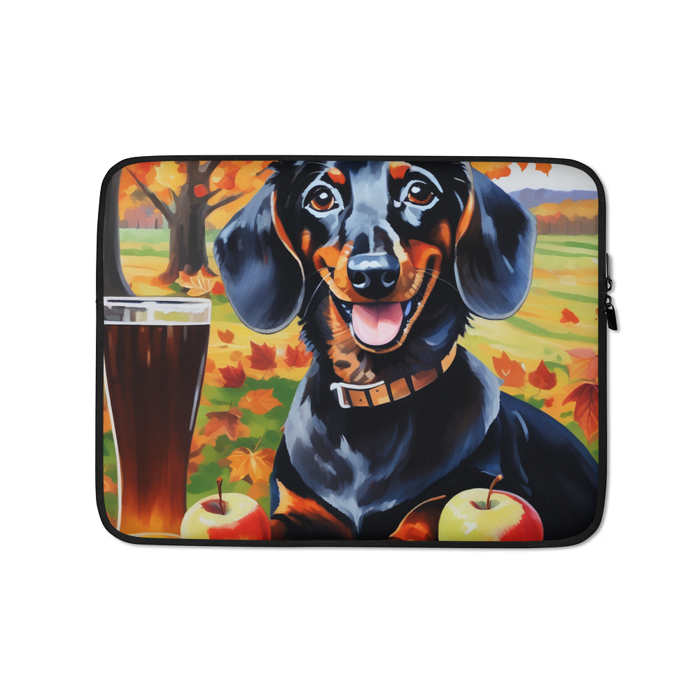 PugMug Custom Black Dachshund Laptop Sleeve