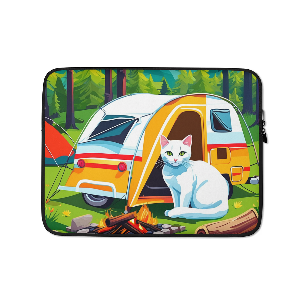 PugMug Custom White Companion Cat Laptop Sleeve