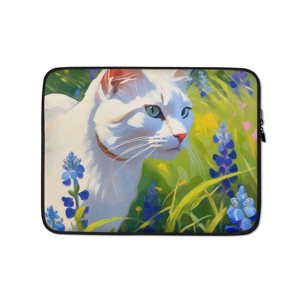 PugMug Custom White Companion Cat Laptop Sleeve