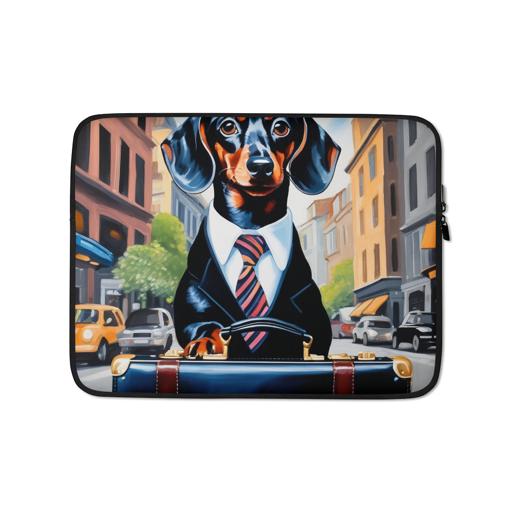 PugMug Custom Black Dachshund Laptop Sleeve