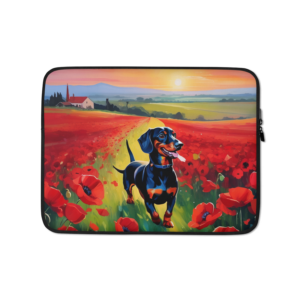 PugMug Custom Black Dachshund Laptop Sleeve