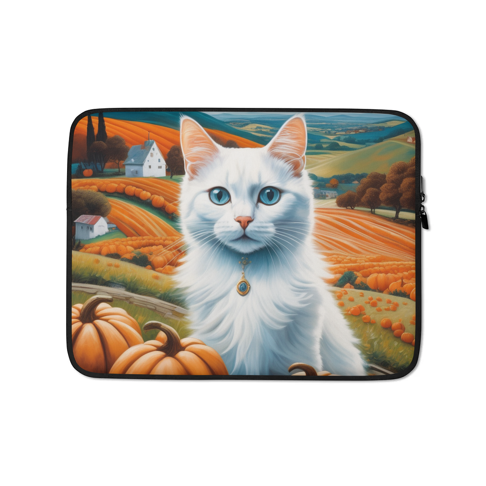 PugMug Custom White Companion Cat Laptop Sleeve