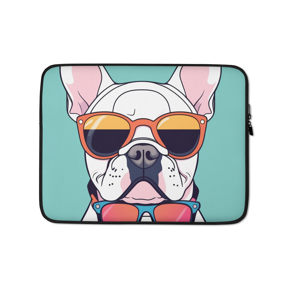 PugMug Custom White French Bulldog Laptop Sleeve