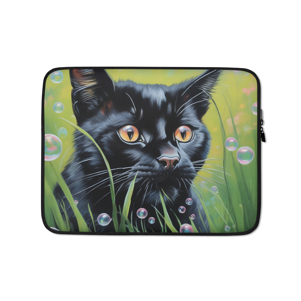PugMug Custom Black Exotic Cat Laptop Sleeve