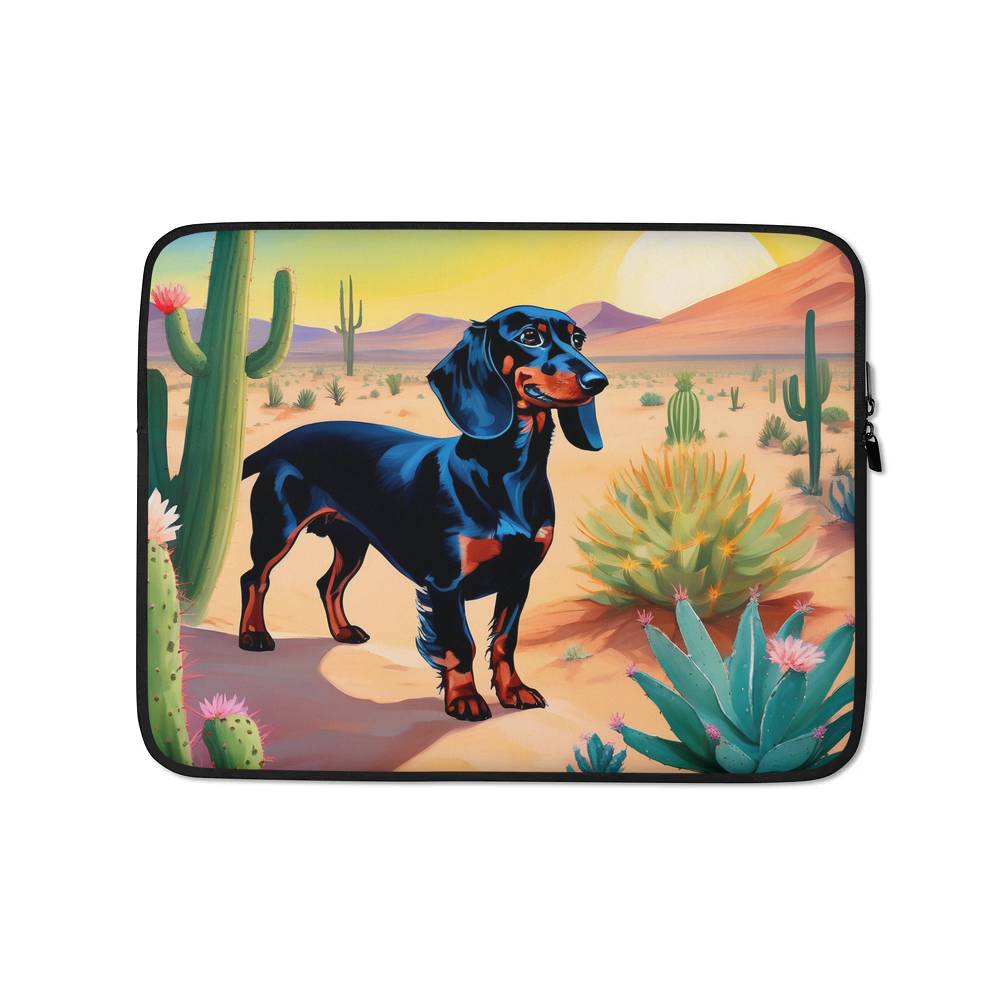 PugMug Custom Black Dachshund Laptop Sleeve