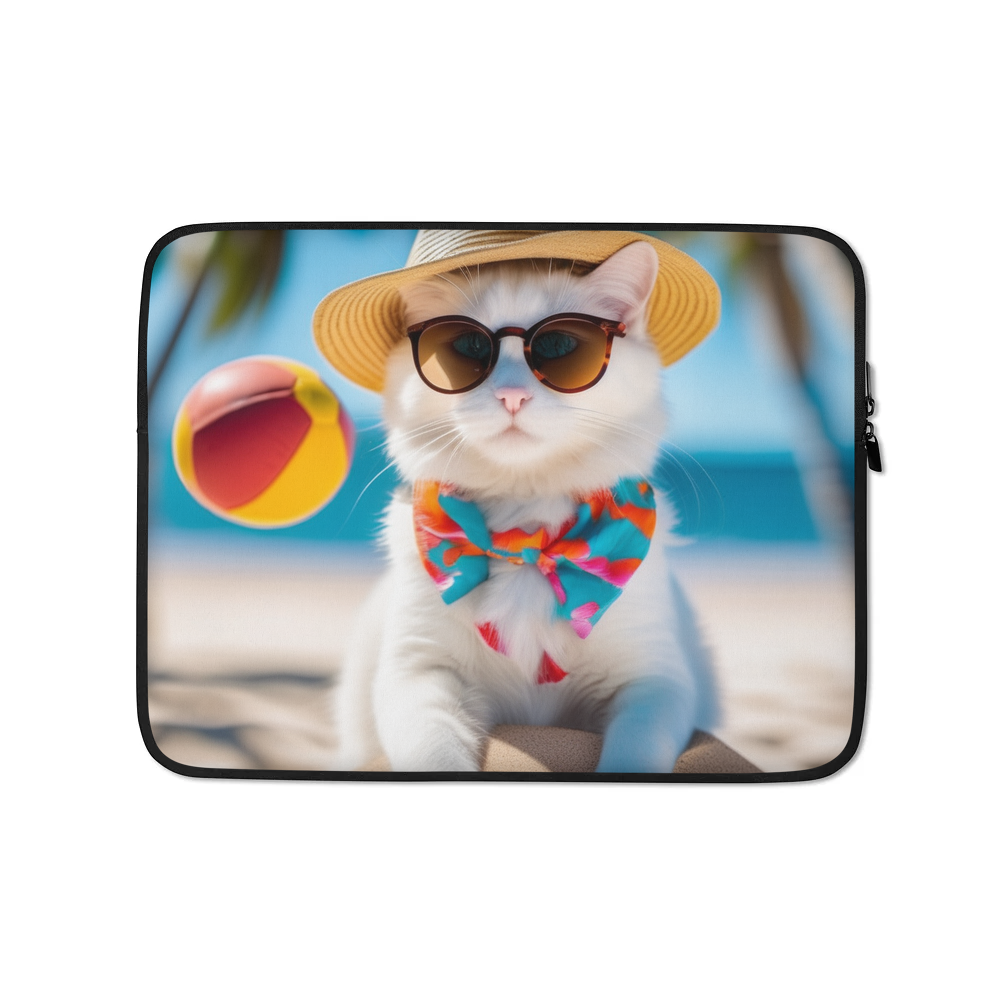 PugMug Custom White Companion Cat Laptop Sleeve
