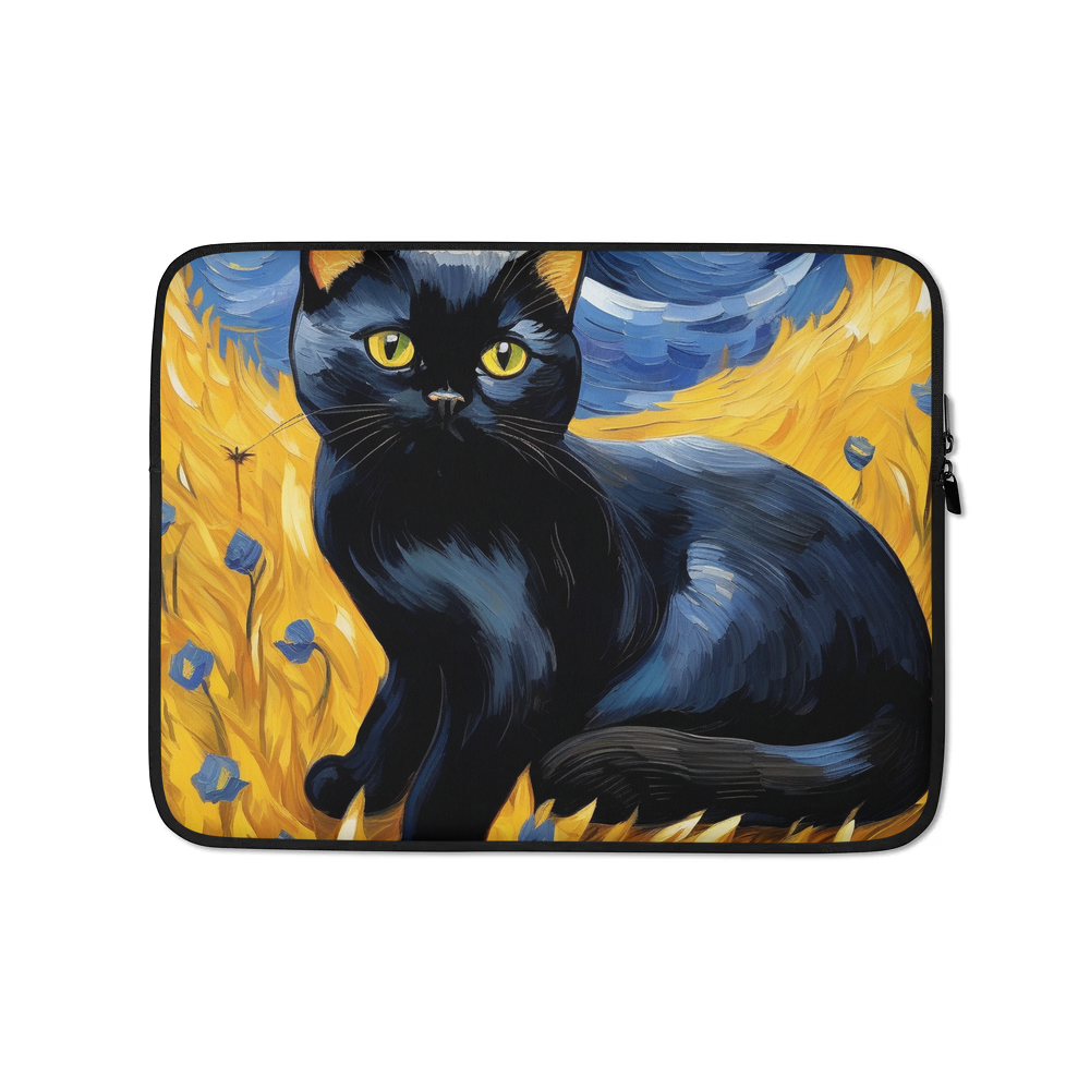 PugMug Custom Black British Shorthair Cat Laptop Sleeve