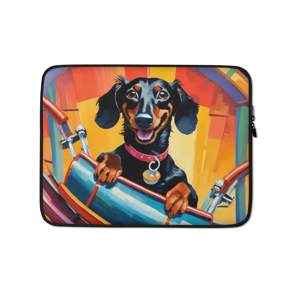 PugMug Custom Black Dachshund Laptop Sleeve