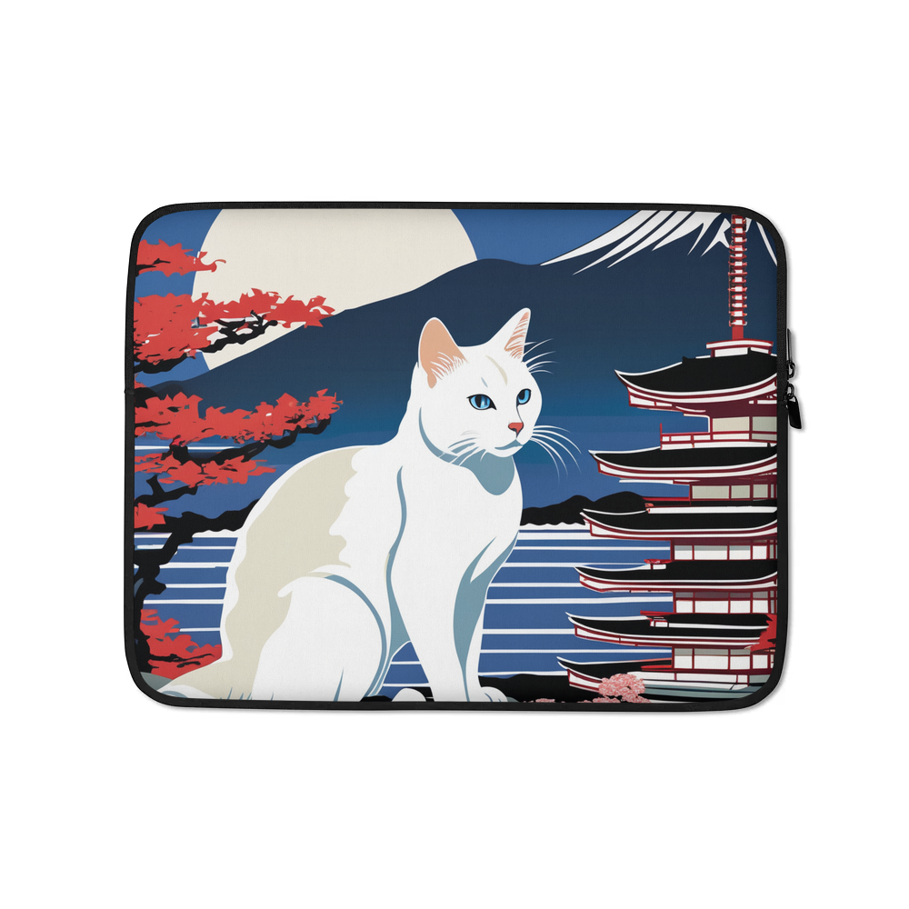 PugMug Custom White Companion Cat Laptop Sleeve