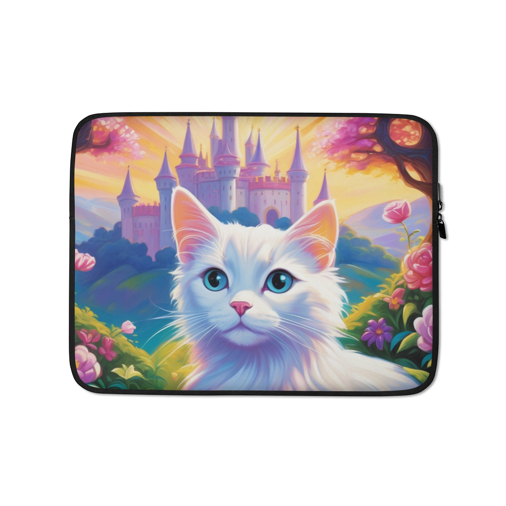 PugMug Custom White Companion Cat Laptop Sleeve
