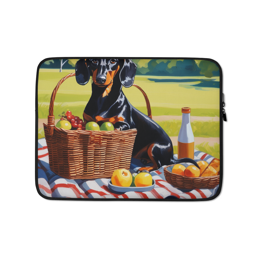 PugMug Custom Black Dachshund Laptop Sleeve