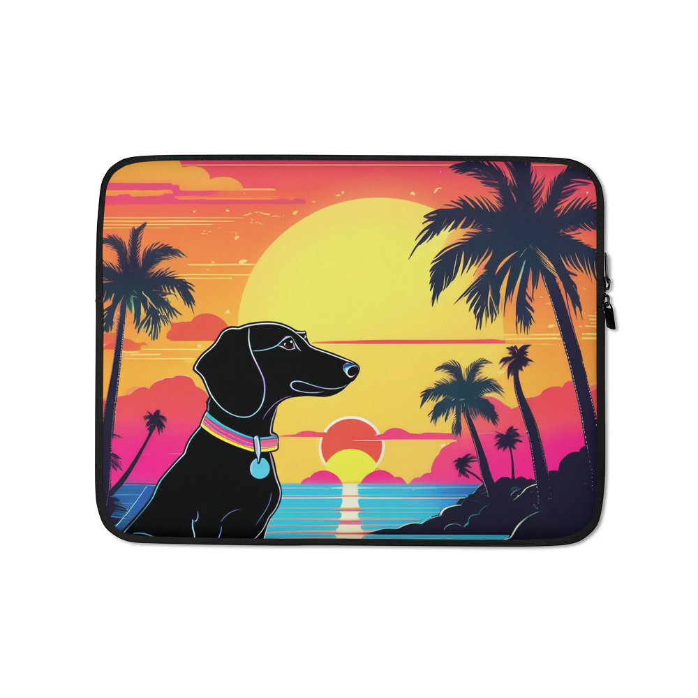PugMug Custom Black Dachshund Laptop Sleeve