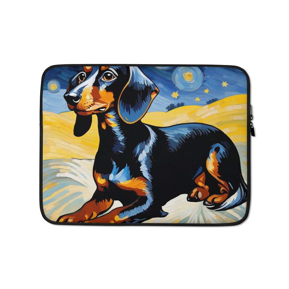 PugMug Custom Black Dachshund Laptop Sleeve