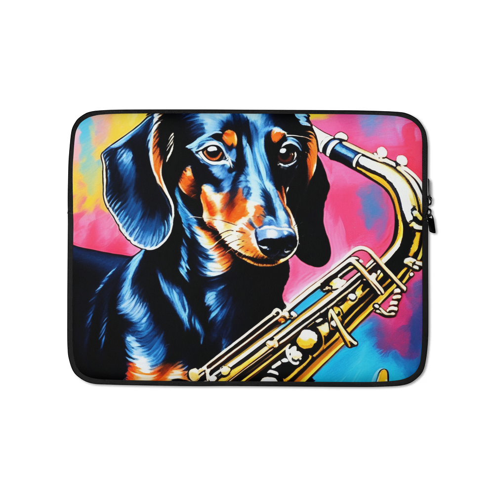 PugMug Custom Black Dachshund Laptop Sleeve
